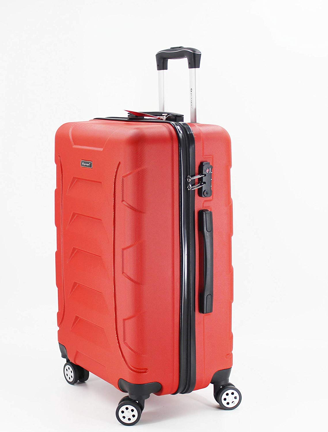 luggage travel trolley with 4 wheels 3 pieces set,red 8019